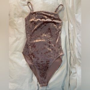 Forever 21 velvet mauve bodysuit, size small
